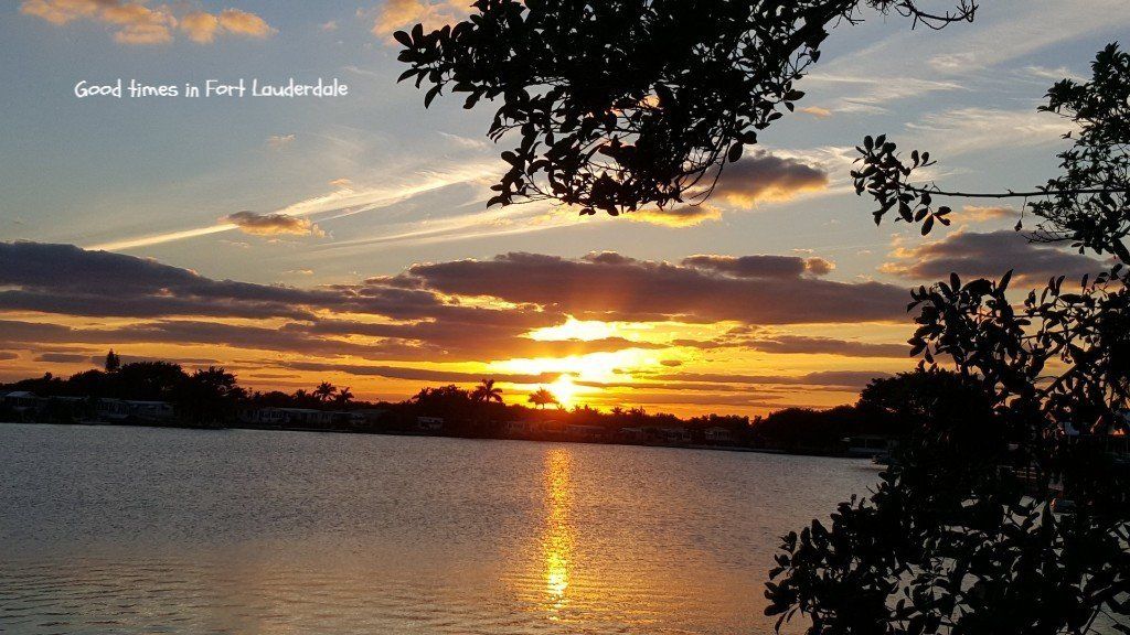 Sunset over the neighborhood lake